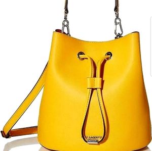 Karl Lagerfeld mango yellow multiway bucket bag